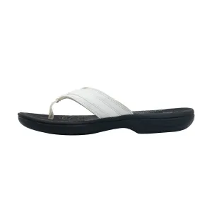Clarks Cloudsteppers Breeze Sea Sandals Flip Flops Fabric White Colour For Women