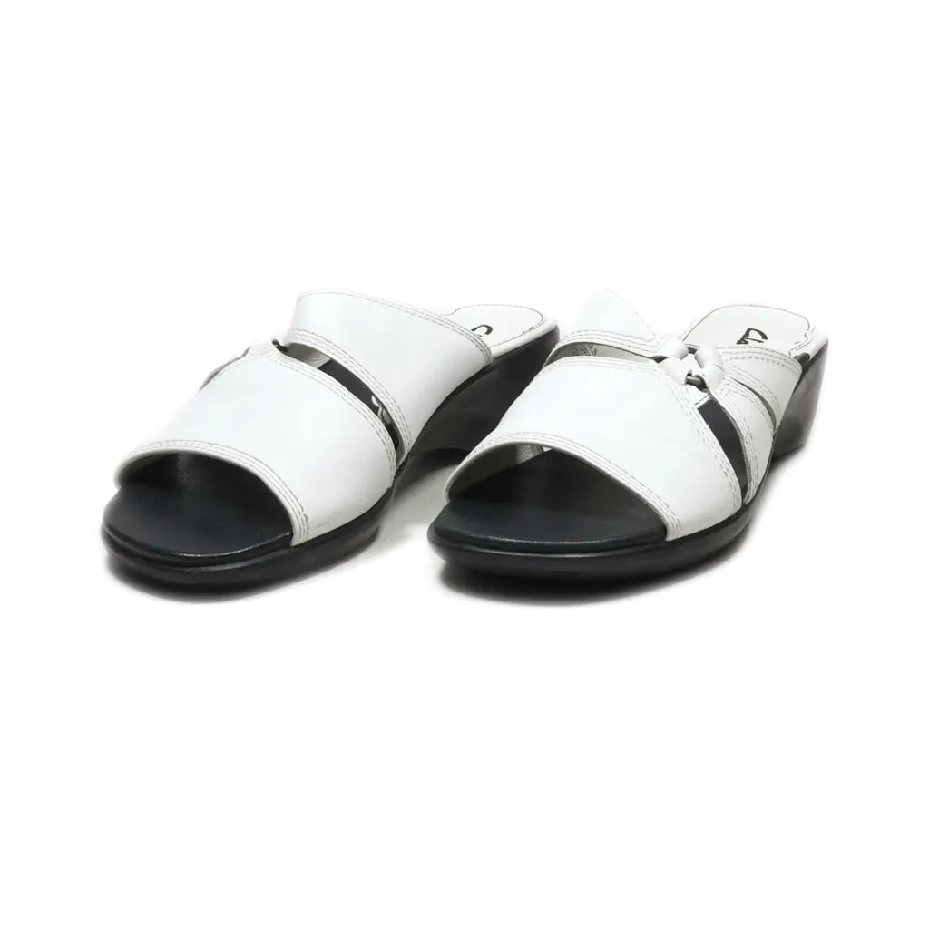 Clarks Mid-Heel Sandals Leather White Colour For Women