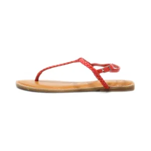 Copper Key Flat Sandals Leather Red Colour For Women