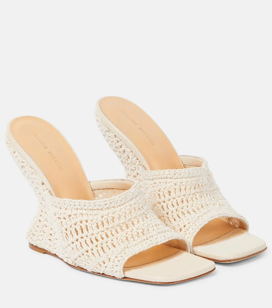 Crochet wedge sandals Magda Butrym, white