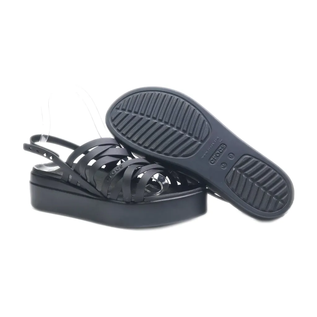 Crocs Brooklyn Flat Sandals Eva Black Colour For Women