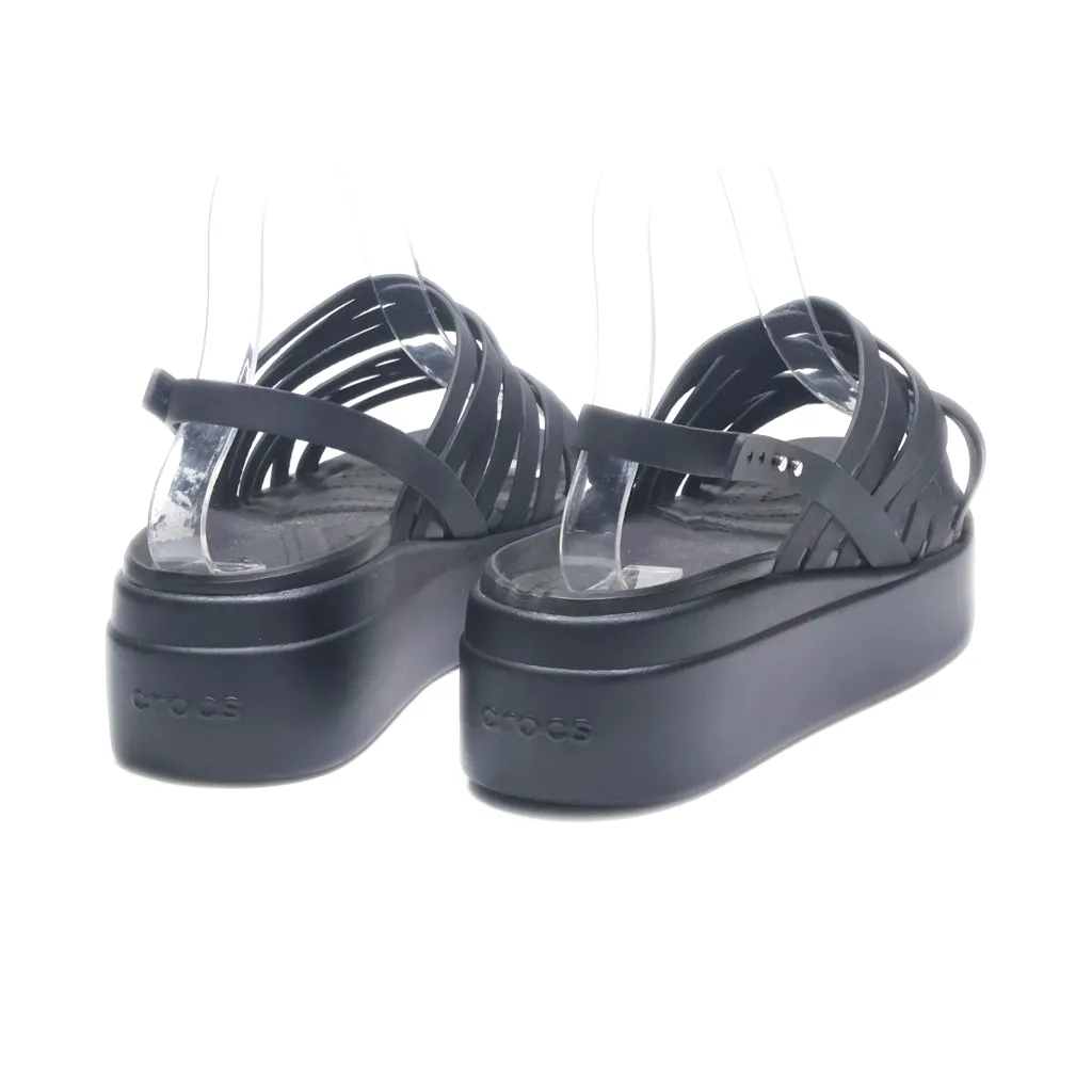 Crocs Brooklyn Flat Sandals Eva Black Colour For Women