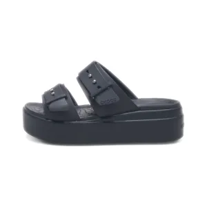Crocs Brooklyn Low Platform Sandals Rubber Black Colour For Women