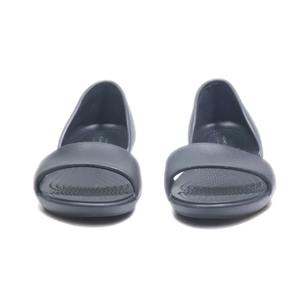 Crocs Lina Dorsay Flat Sandals Eva Black Colour For Women