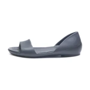 Crocs Lina Dorsay Flat Sandals Eva Black Colour For Women