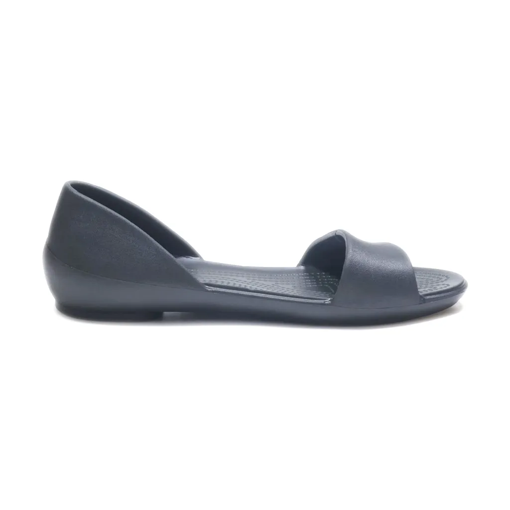 Crocs Lina Dorsay Flat Sandals Eva Black Colour For Women