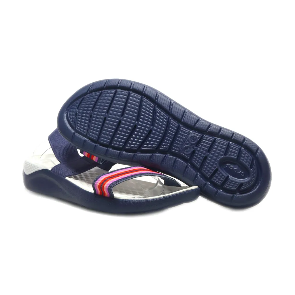 Crocs Lite Ride Flat Sandals Canvas Blue Colour For Women