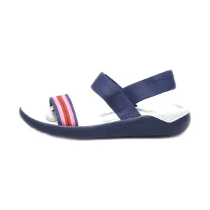 Crocs Lite Ride Flat Sandals Canvas Blue Colour For Women