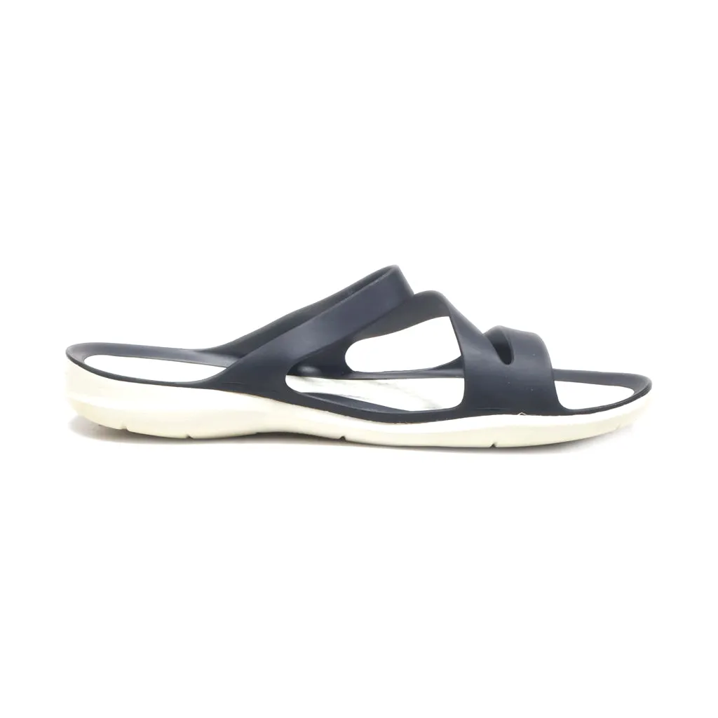 Crocs Swiftwater Flat Sandals Rubber Black Colour For Women