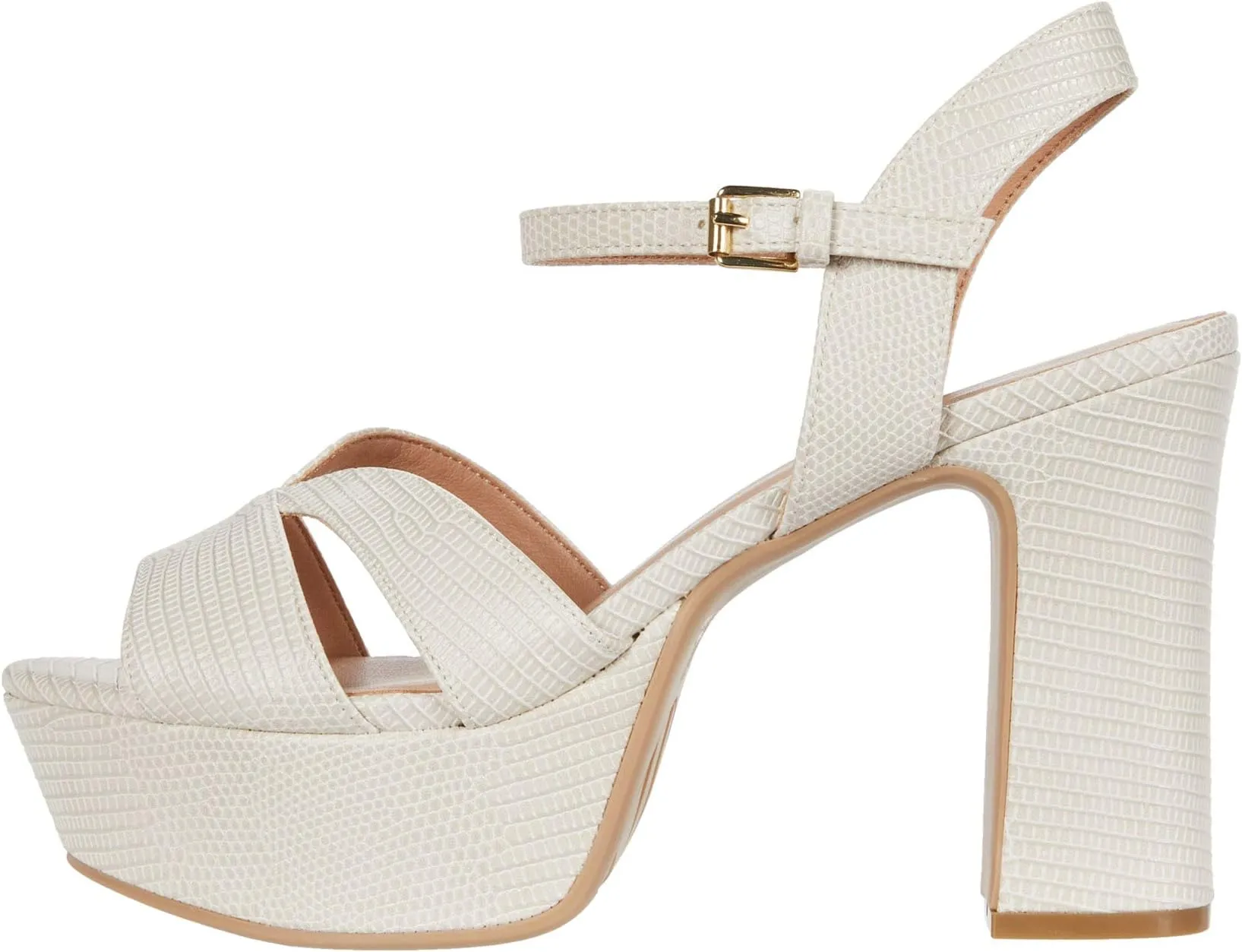Daydreamer Chinese Laundry Sandals, Ecru Lizard
