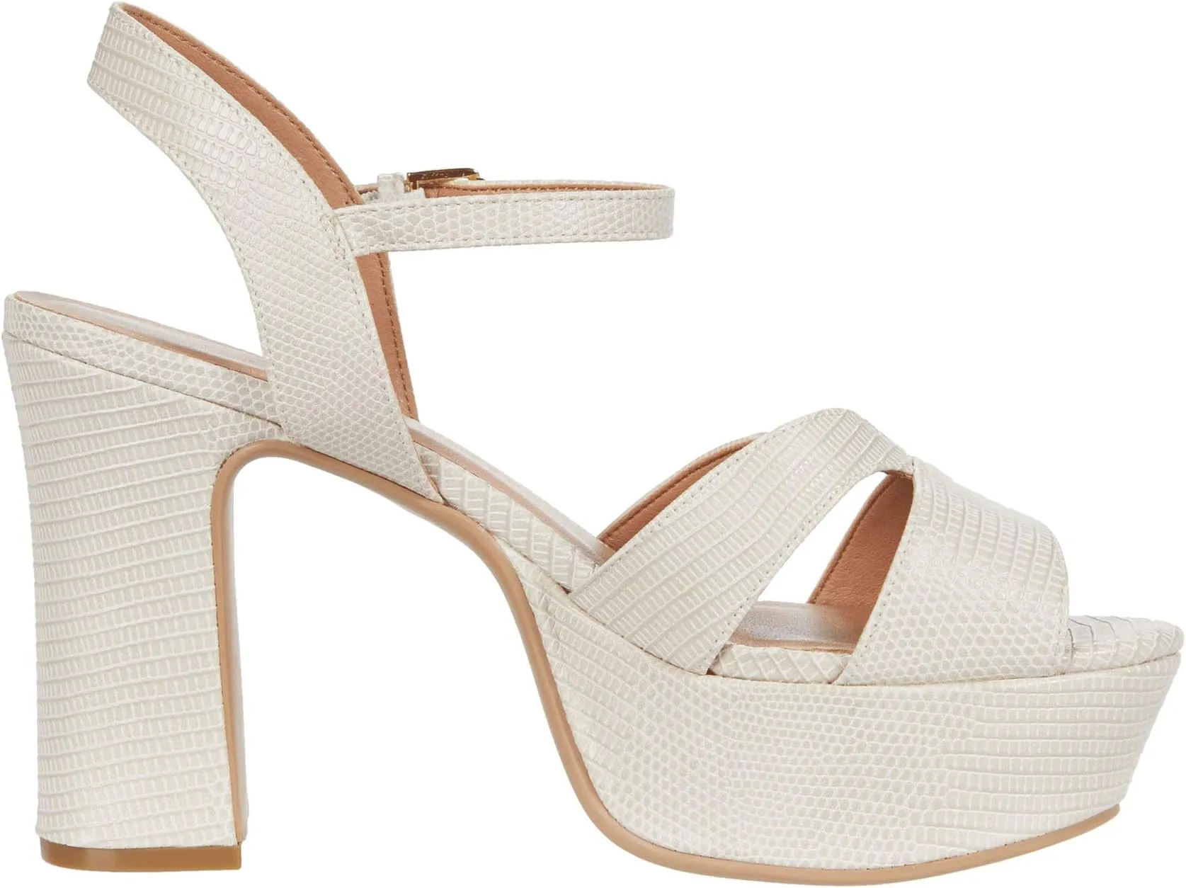 Daydreamer Chinese Laundry Sandals, Ecru Lizard