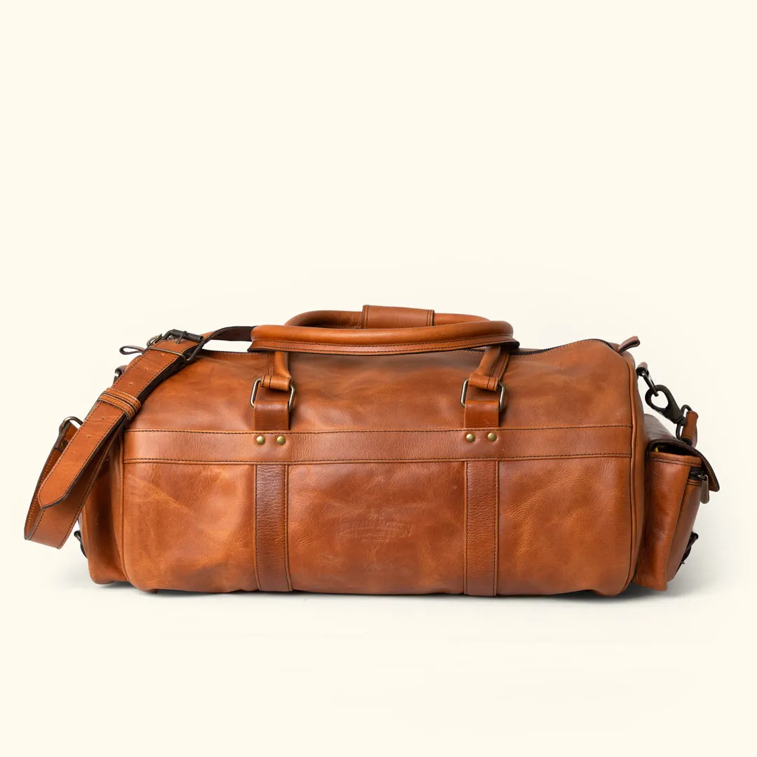 Dazzlo Leather Duffel Bag - Tan - 20"