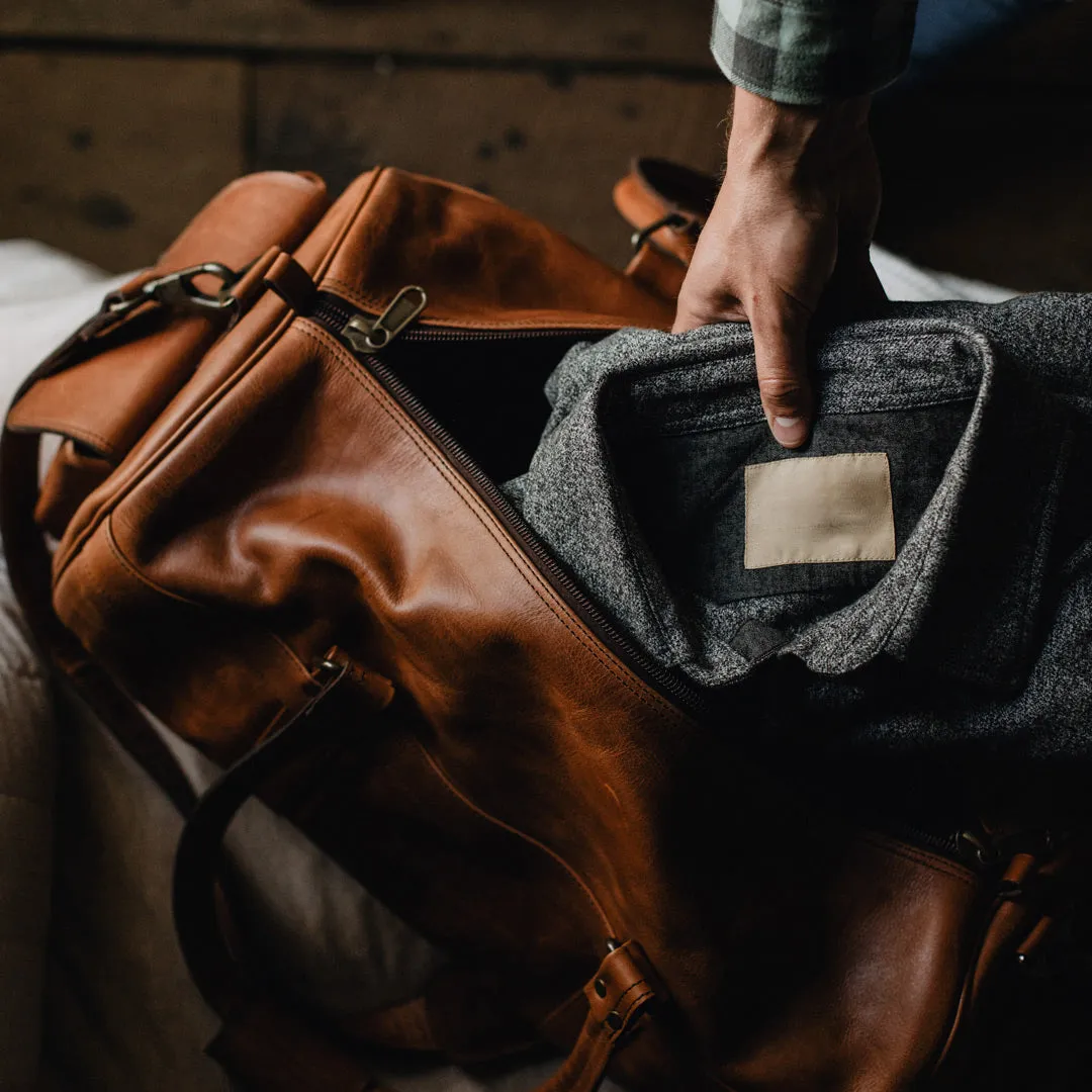 Dazzlo Leather Duffel Bag - Tan - 20"