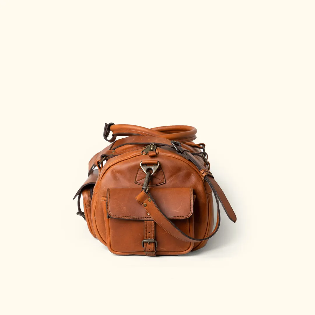 Dazzlo Leather Duffel Bag - Tan - 20"