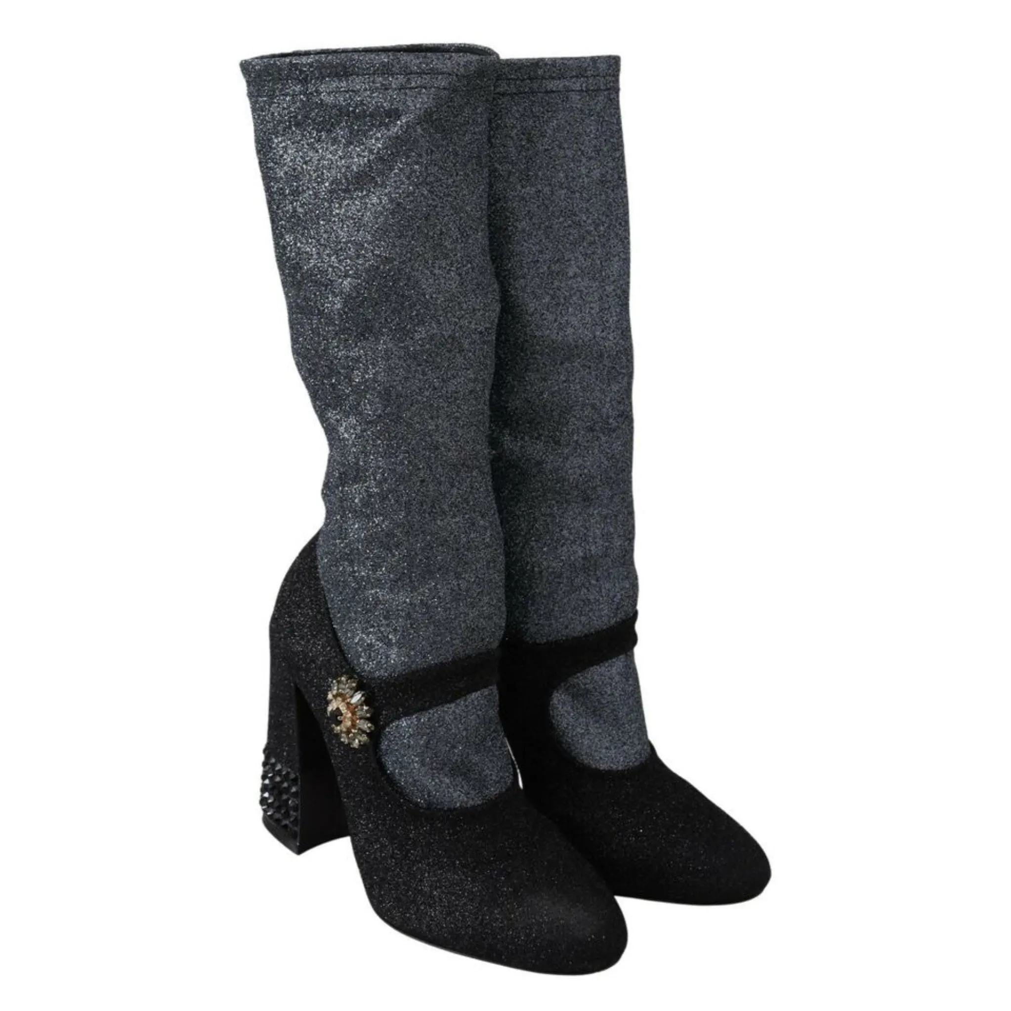 Dolce & Gabbana Glamorous Crystal-Embellished Booties