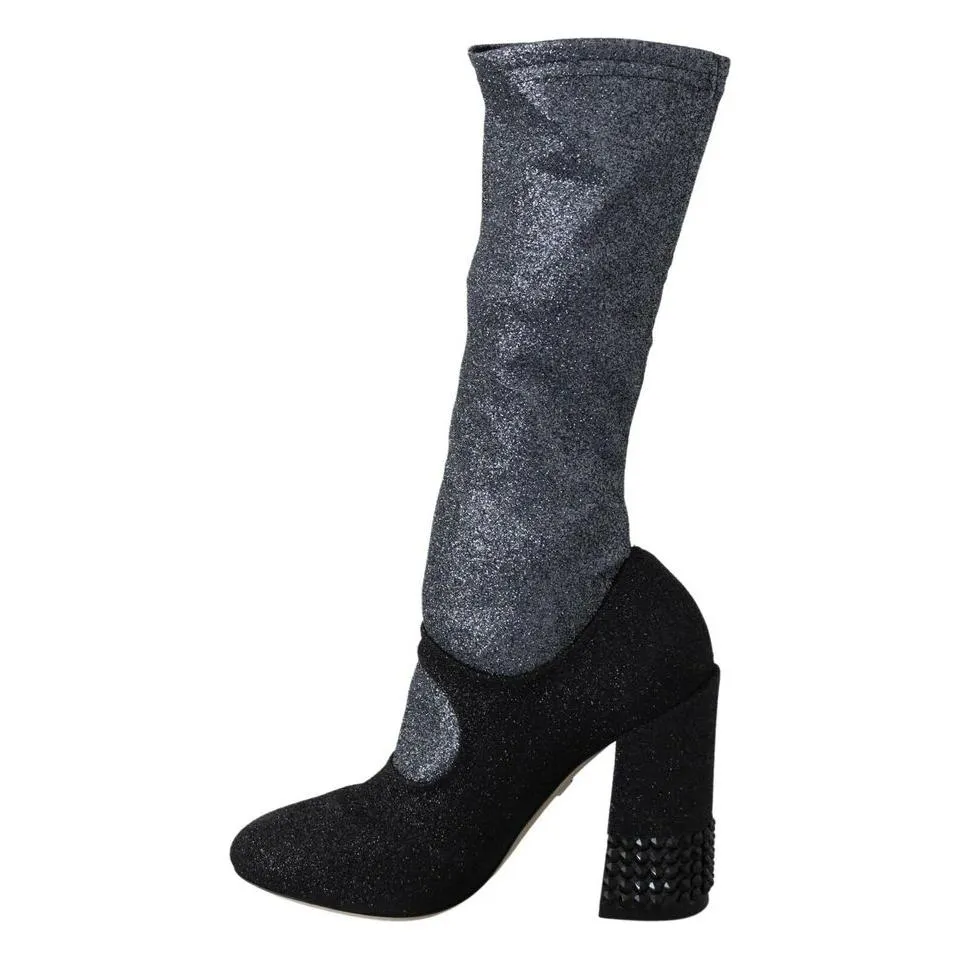 Dolce & Gabbana Glamorous Crystal-Embellished Booties