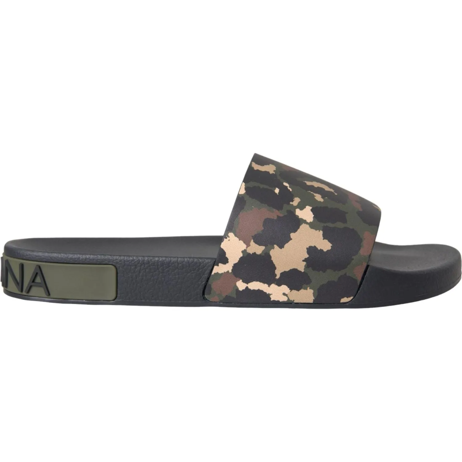 Dolce & Gabbana Multicolor Camouflage Leather Beachwear Men Shoes