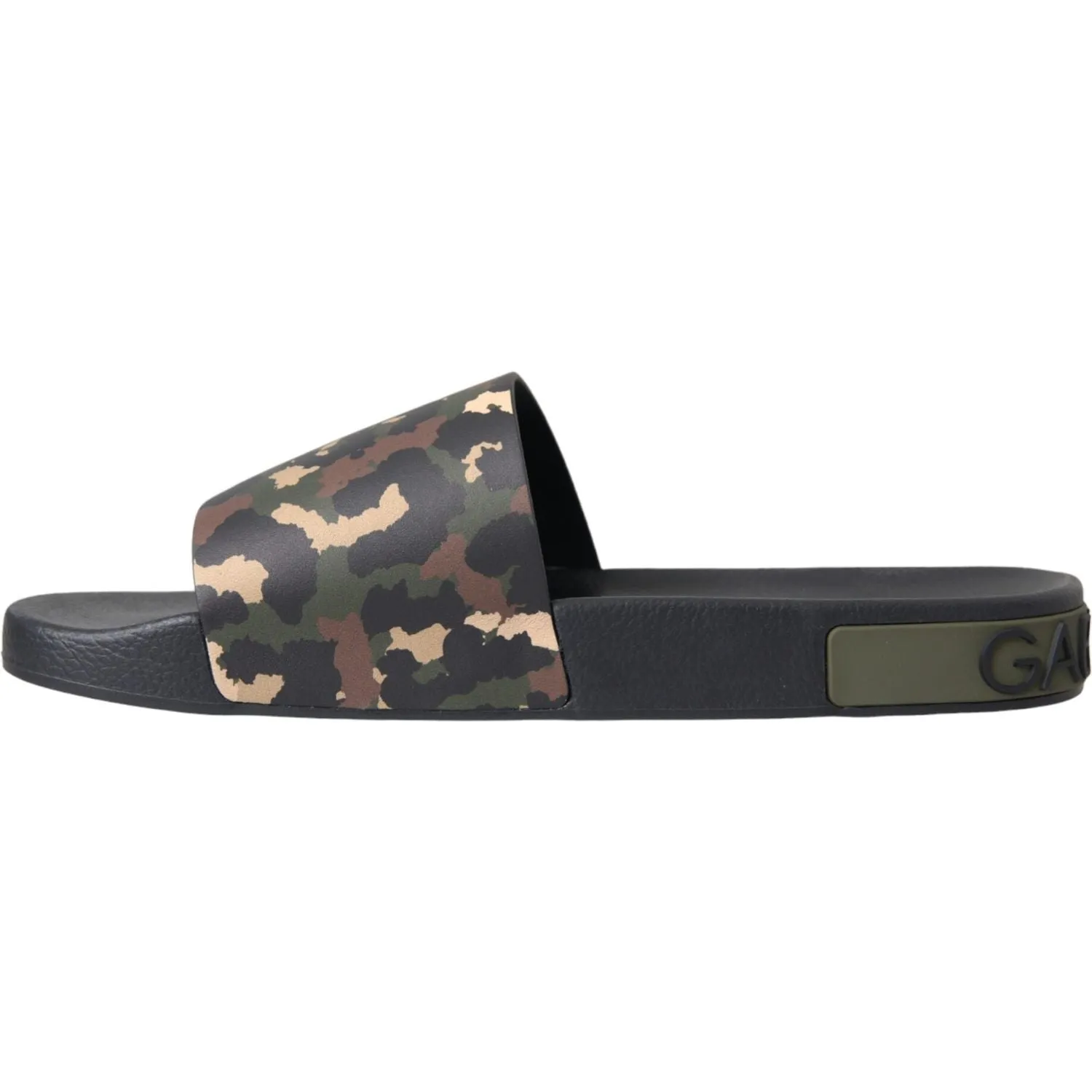 Dolce & Gabbana Multicolor Camouflage Leather Beachwear Men Shoes