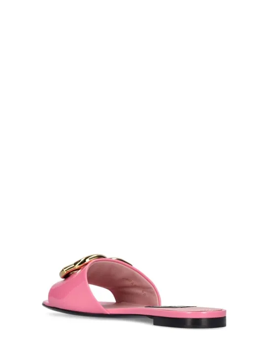 Dolce&amp;Gabbana   10mm Patent leather slide sandals 