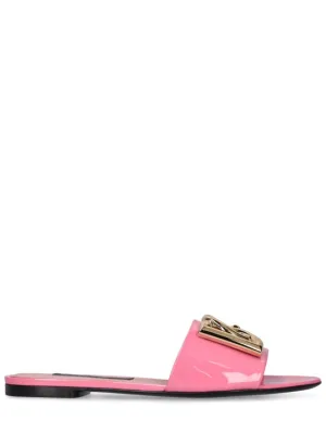 Dolce&amp;Gabbana   10mm Patent leather slide sandals 