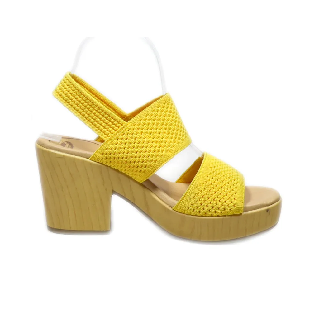 Dr. Scholl'S High-Heel Sandals Fabric Yellow Colour For Women