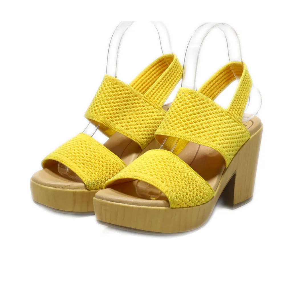Dr. Scholl'S High-Heel Sandals Fabric Yellow Colour For Women