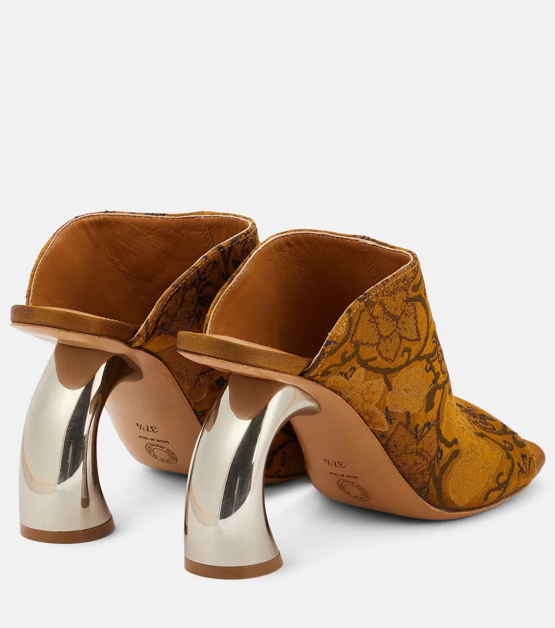 Dries Van Noten Floral Mules, Beige