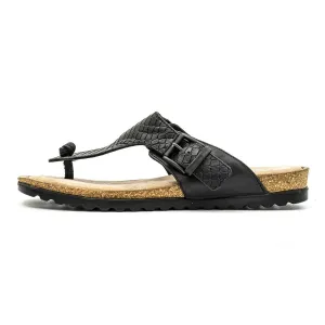 Ecco Dagmar Strap Sandals Flip Flops Leather Black Colour For Women