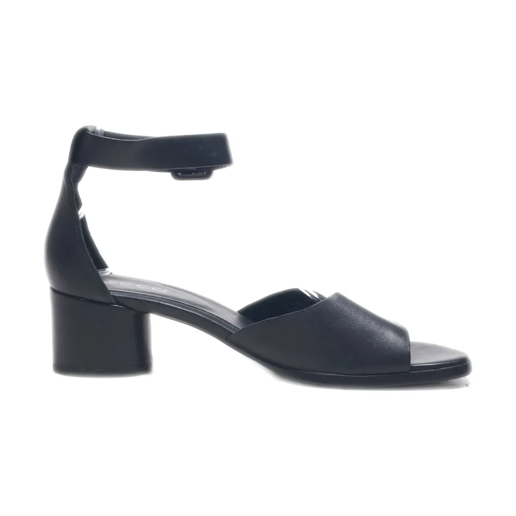 Ecco Mid-Heel Sandals Leather Black Colour For Women