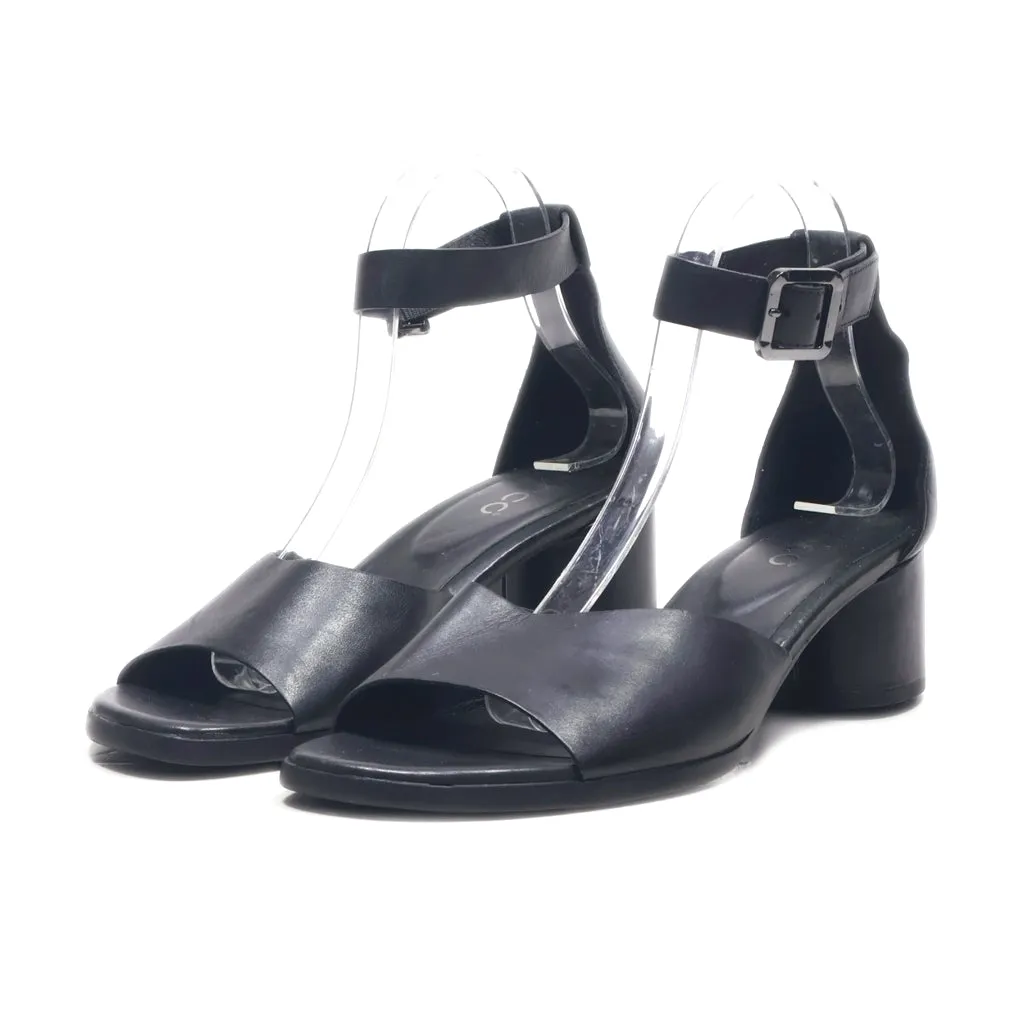 Ecco Mid-Heel Sandals Leather Black Colour For Women