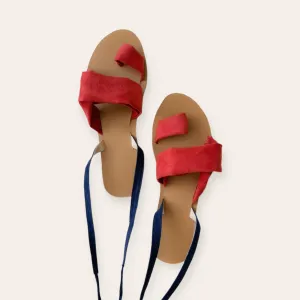 ELLE Rust Brown Boho Gladiator Board Flat Sandals
