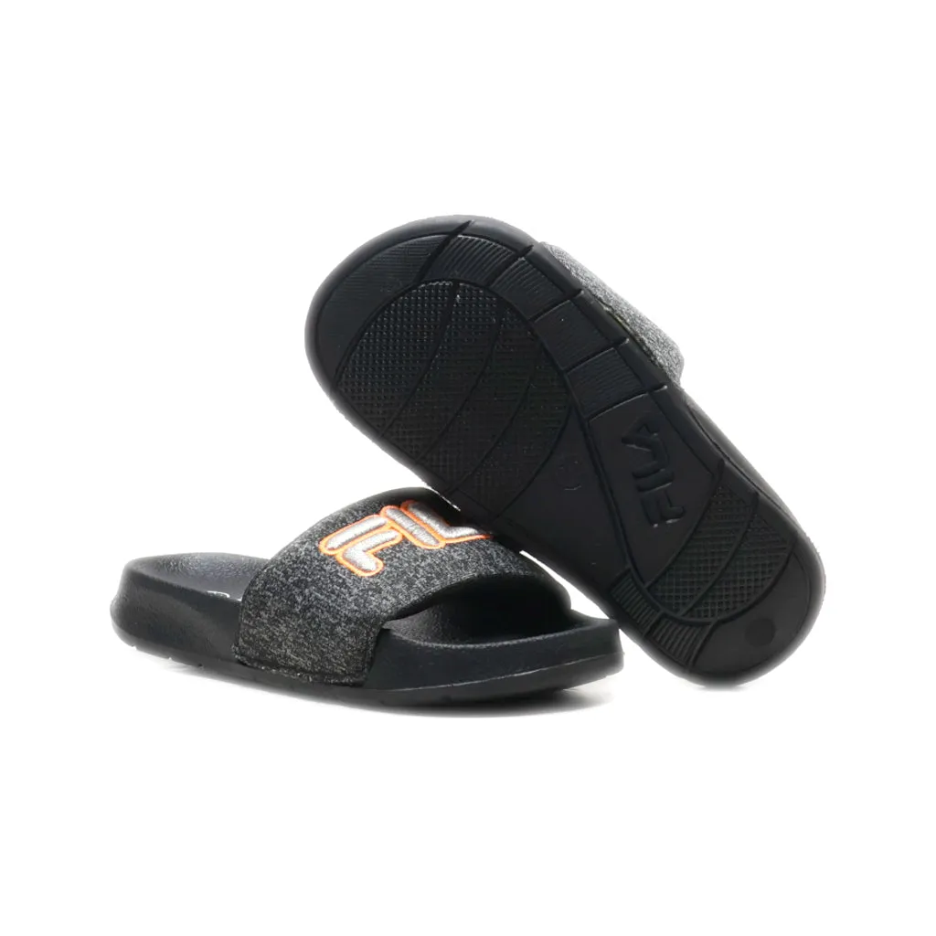 Fila Flat Sandals Fabric Black Colour For Kids