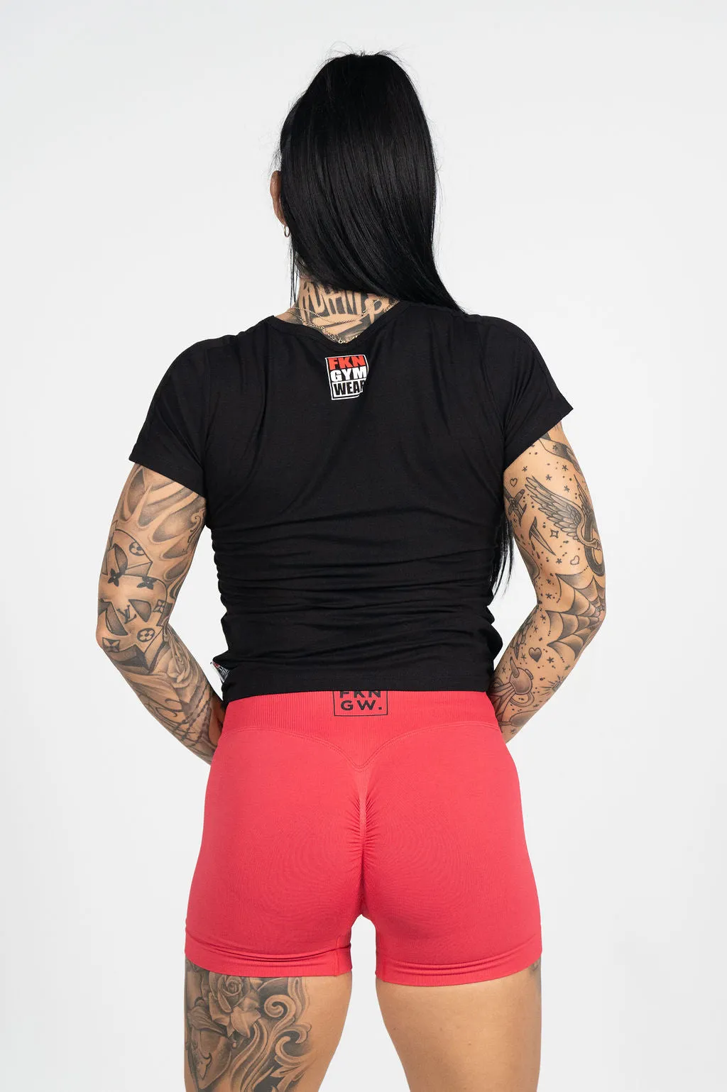 Flex | Women's Seamless Scrunch Bum Gym Shorts | Red