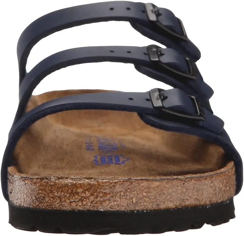 Florida Soft Footbed Flat Sandals - Birko-Flor Birkenstock, Navy Birko-Flor