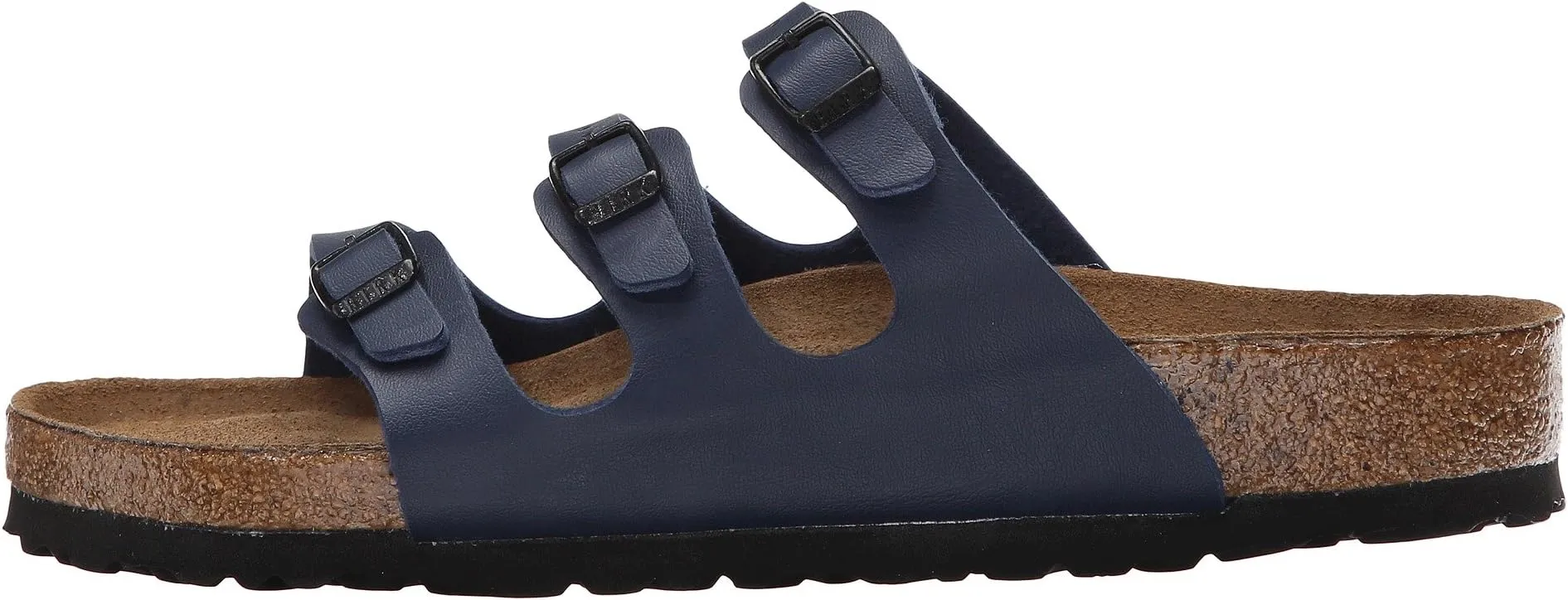 Florida Soft Footbed Flat Sandals - Birko-Flor Birkenstock, Navy Birko-Flor