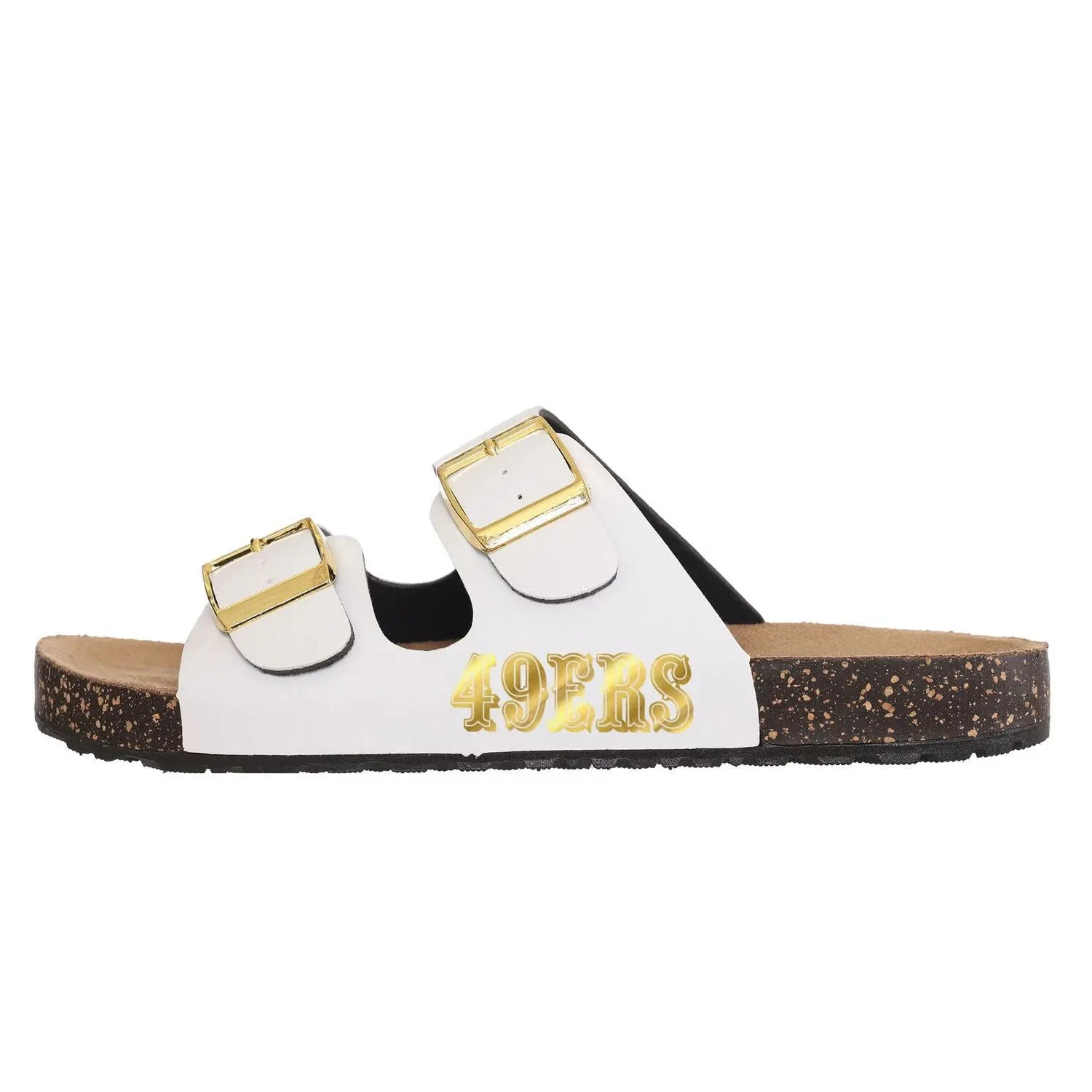 FOCO Women's San Francisco 49ers Double Buckle Sandals