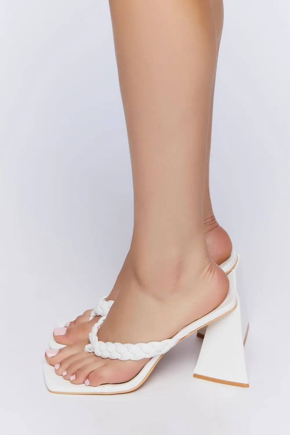 Forever 21 Braided Thong Sandals, White