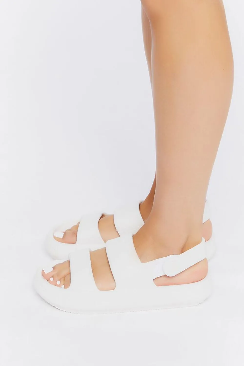 Forever 21 Double Strap Sandals, White