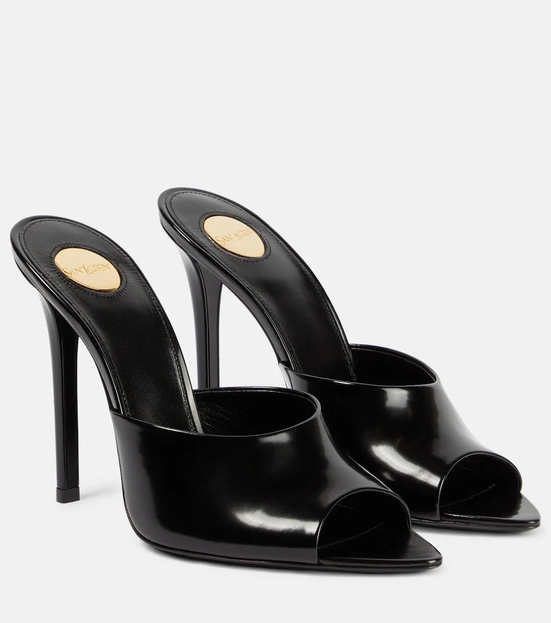 Goldie Saint Laurent leather mules, black