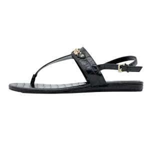 Guess Logo Chain Thong Flat Sandals Black Colour For Women