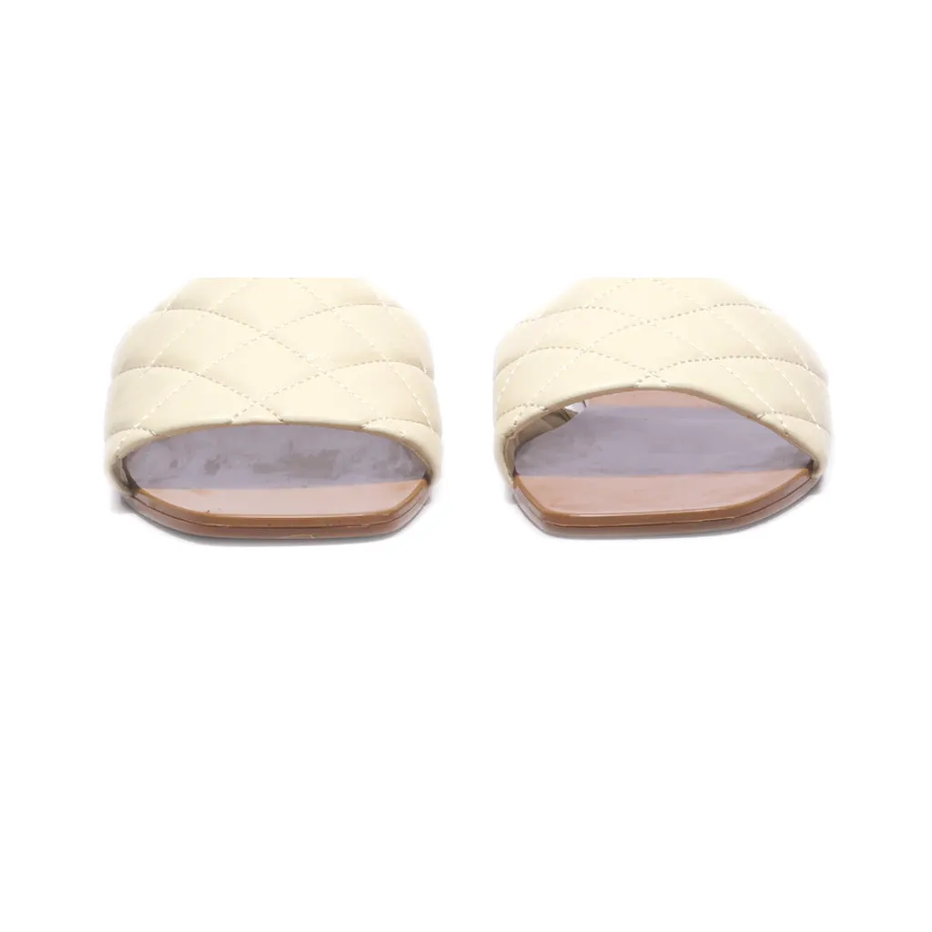 H&M Flat Sandals Leather Beige Colour For Women