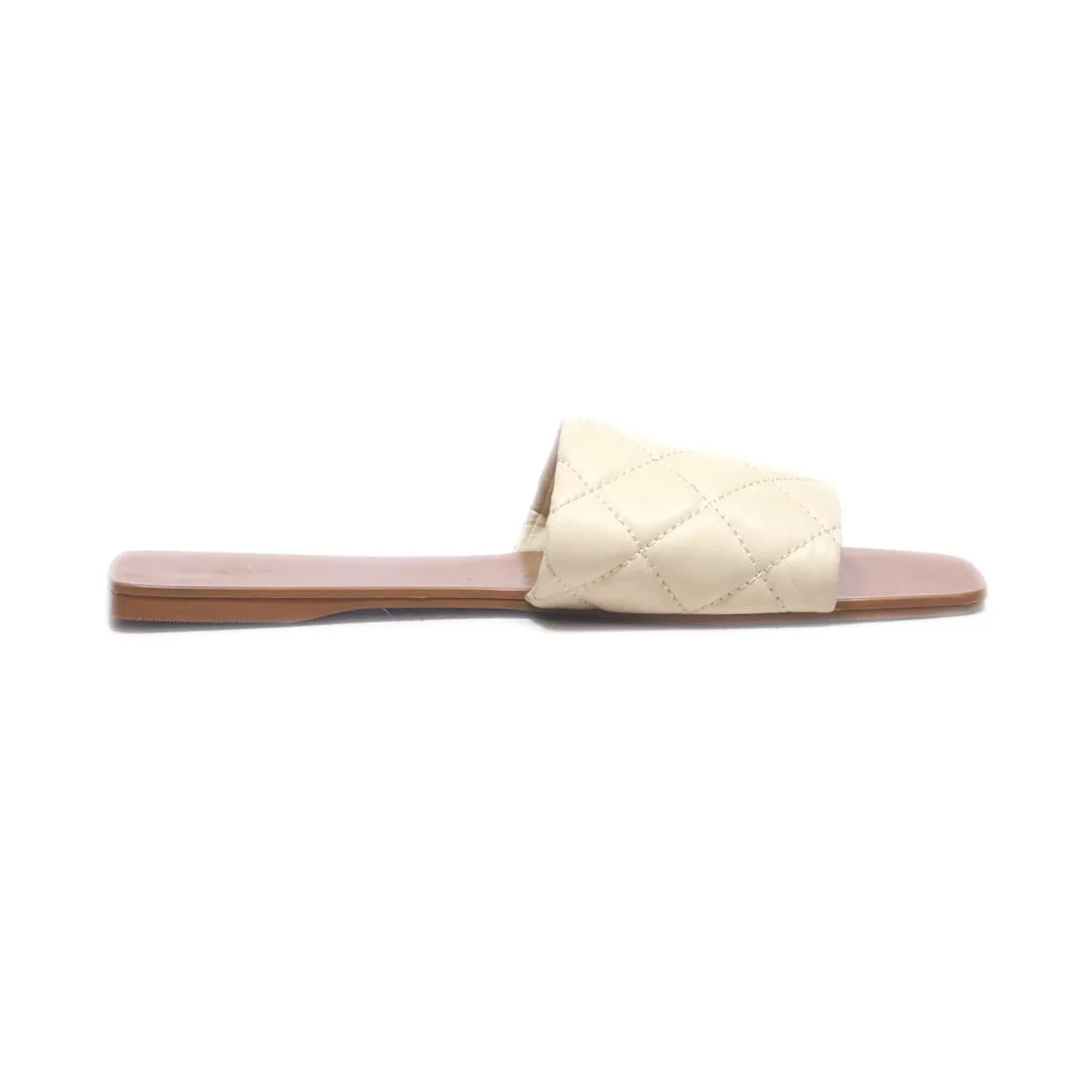 H&M Flat Sandals Leather Beige Colour For Women