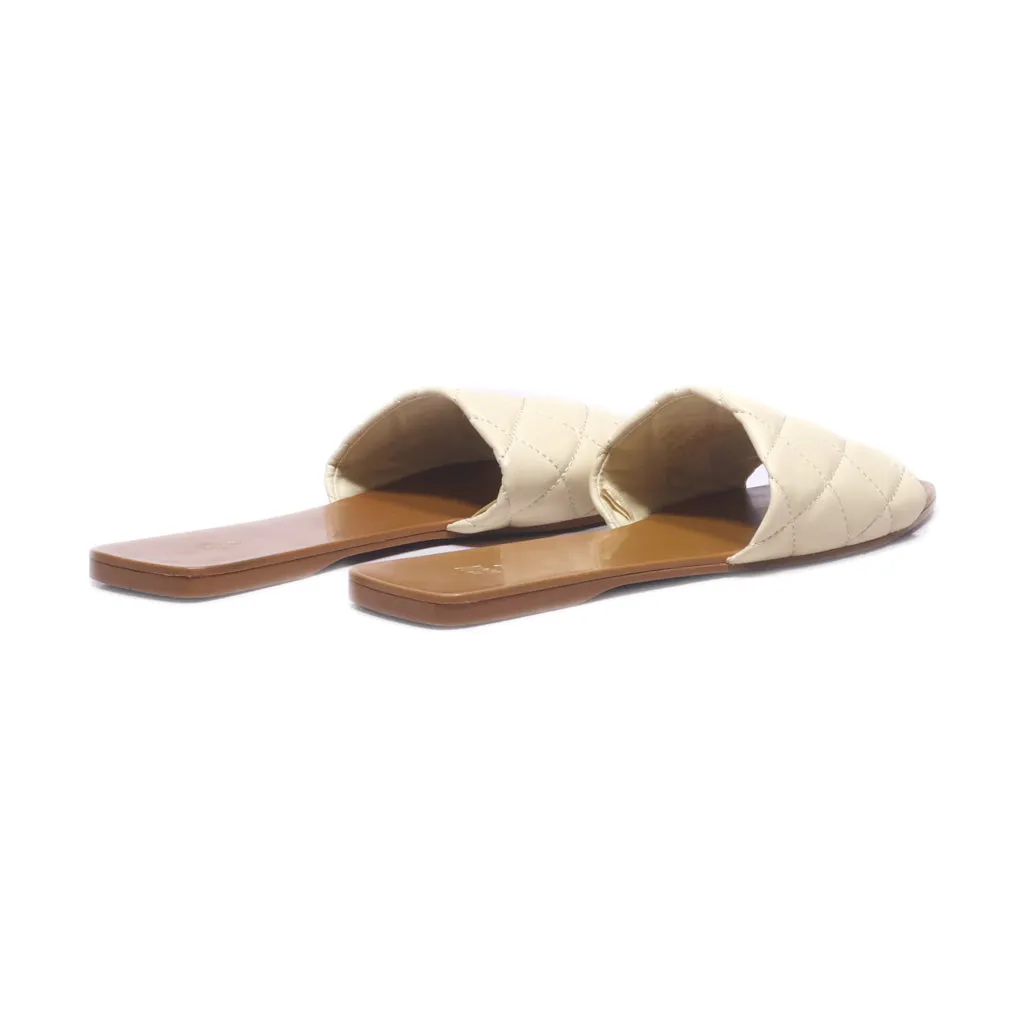 H&M Flat Sandals Leather Beige Colour For Women