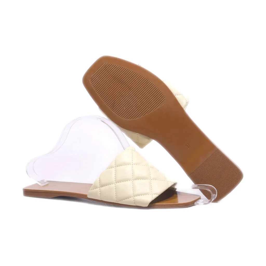 H&M Flat Sandals Leather Beige Colour For Women