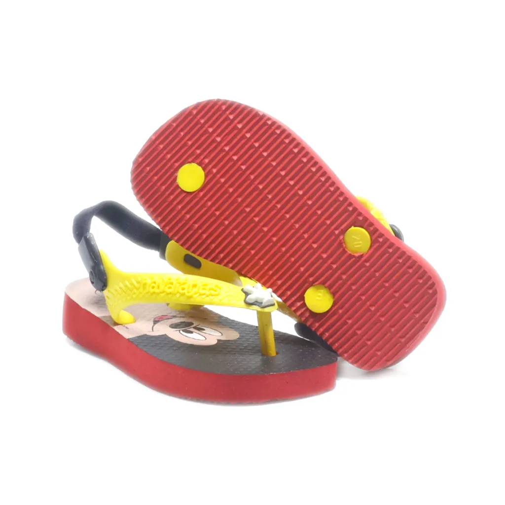 Havaianas Flat Sandals Rubber Yellow Colour For Kids