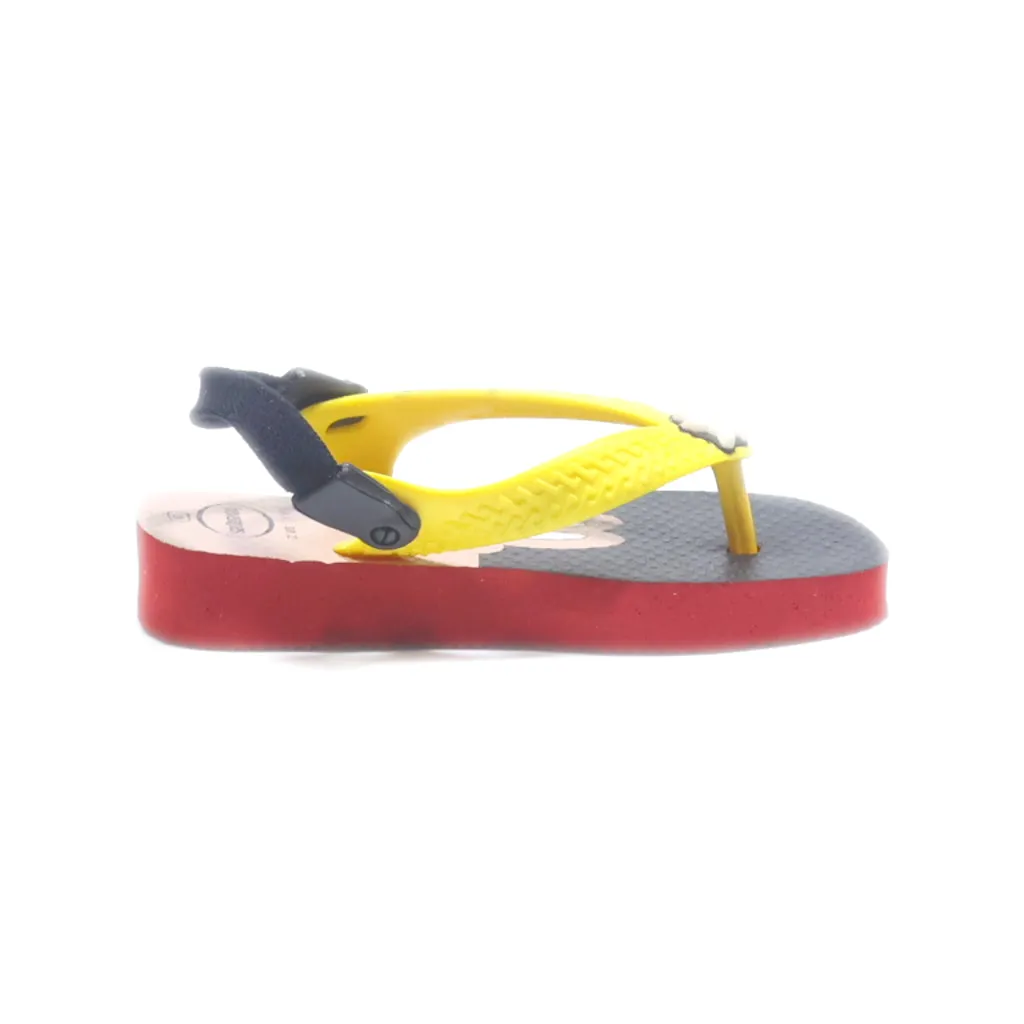 Havaianas Flat Sandals Rubber Yellow Colour For Kids