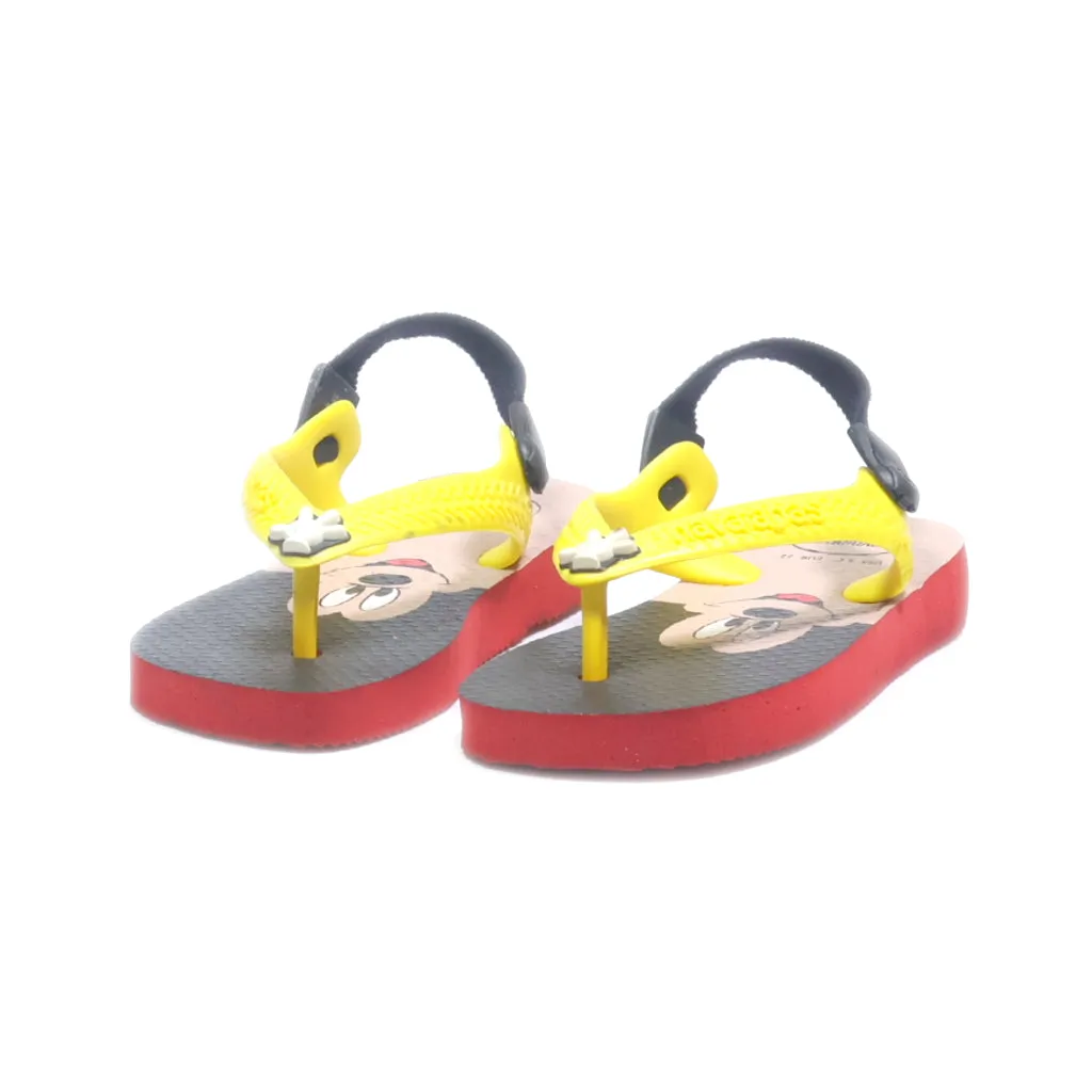 Havaianas Flat Sandals Rubber Yellow Colour For Kids