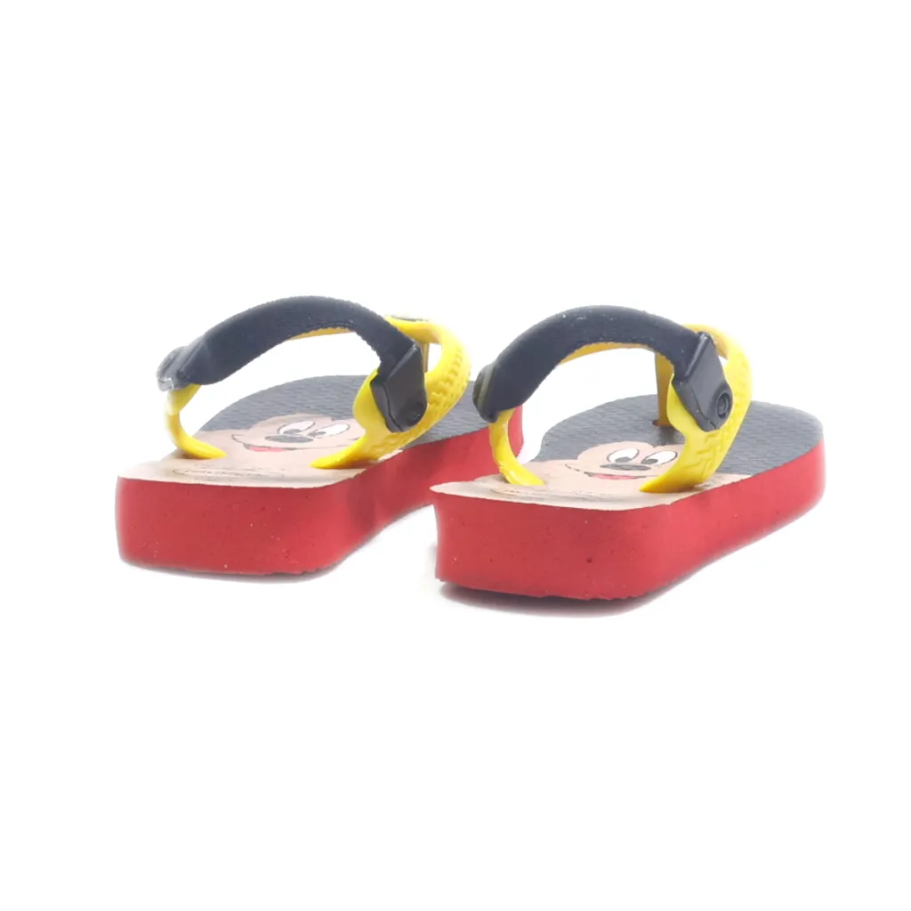 Havaianas Flat Sandals Rubber Yellow Colour For Kids