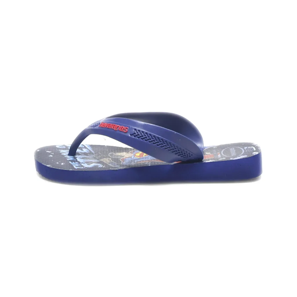Havaianas Superman Graphic Flat Sandals Rubber Blue Colour For Kids