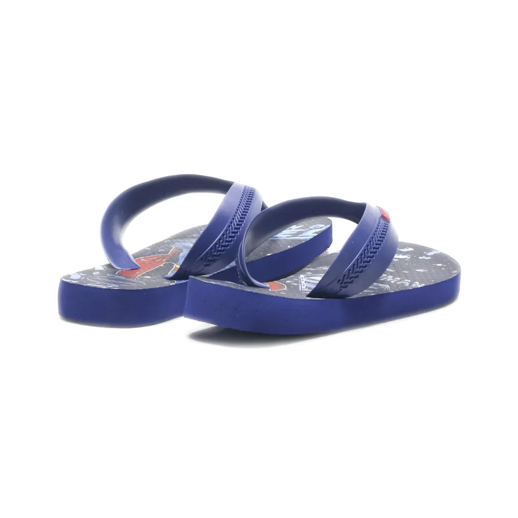 Havaianas Superman Graphic Flat Sandals Rubber Blue Colour For Kids